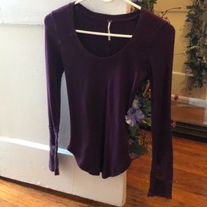 Free People Embroidered Sleeve Top